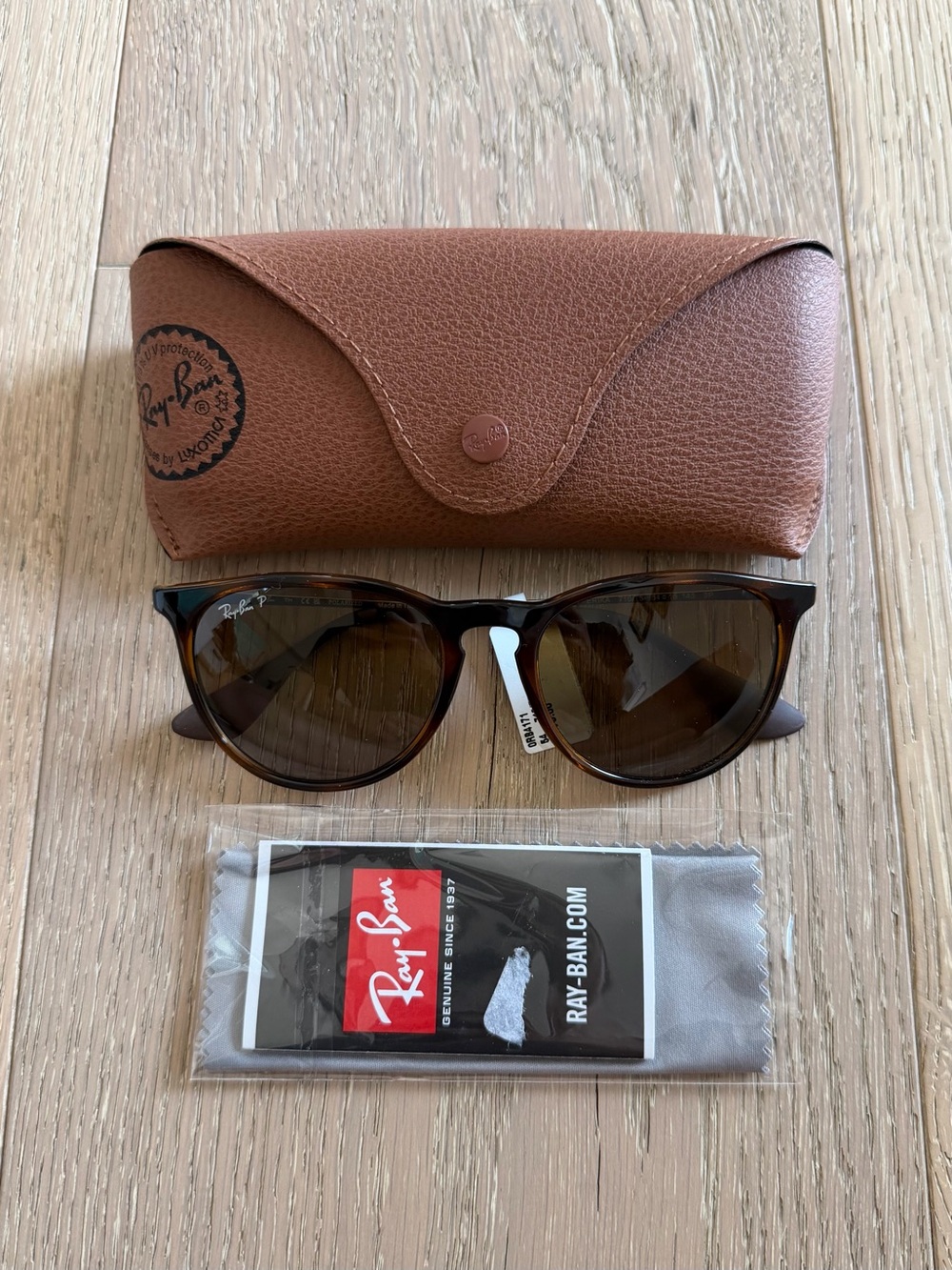 Ray-Ban Erika Classic RB4171 710/T5 Polarized Tortoise Sunglasses 54mm